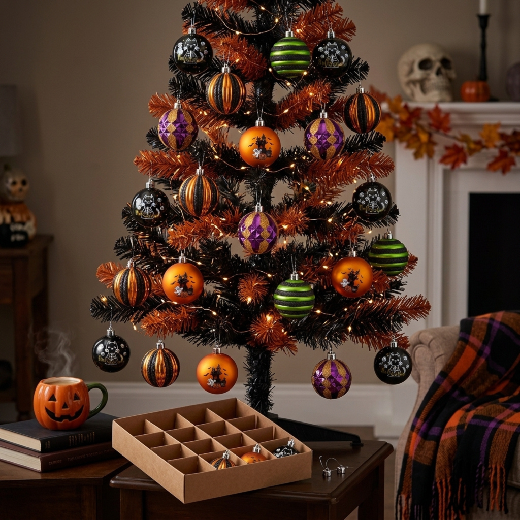 16-Piece Halloween Ornament Set – Shatterproof Hanging Balls for Halloween Tree Decor
