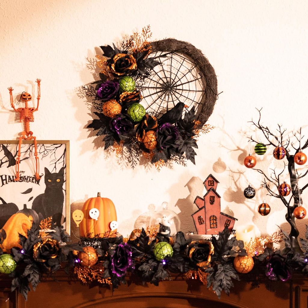 Pre-Lit Halloween Wreath – 24 or 18 Inch