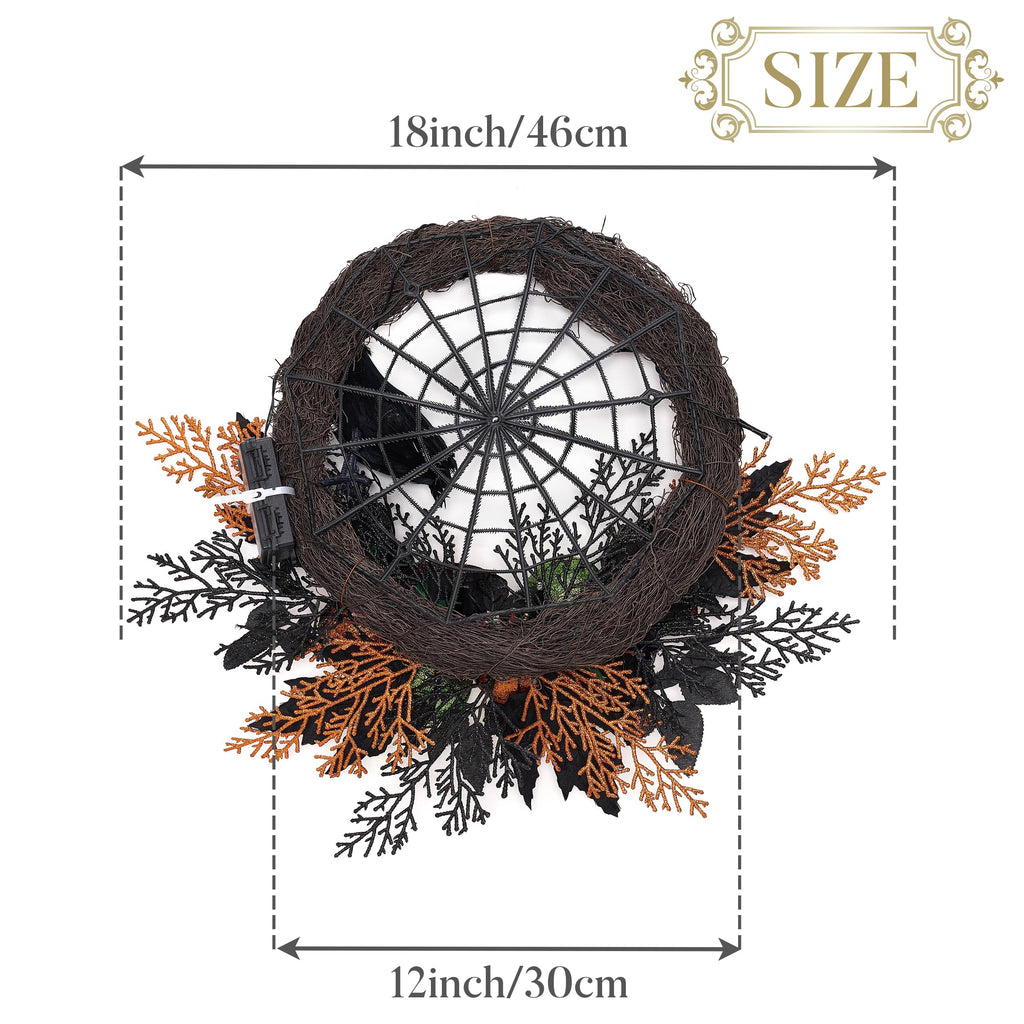 Pre-Lit Halloween Wreath – 24 or 18 Inch