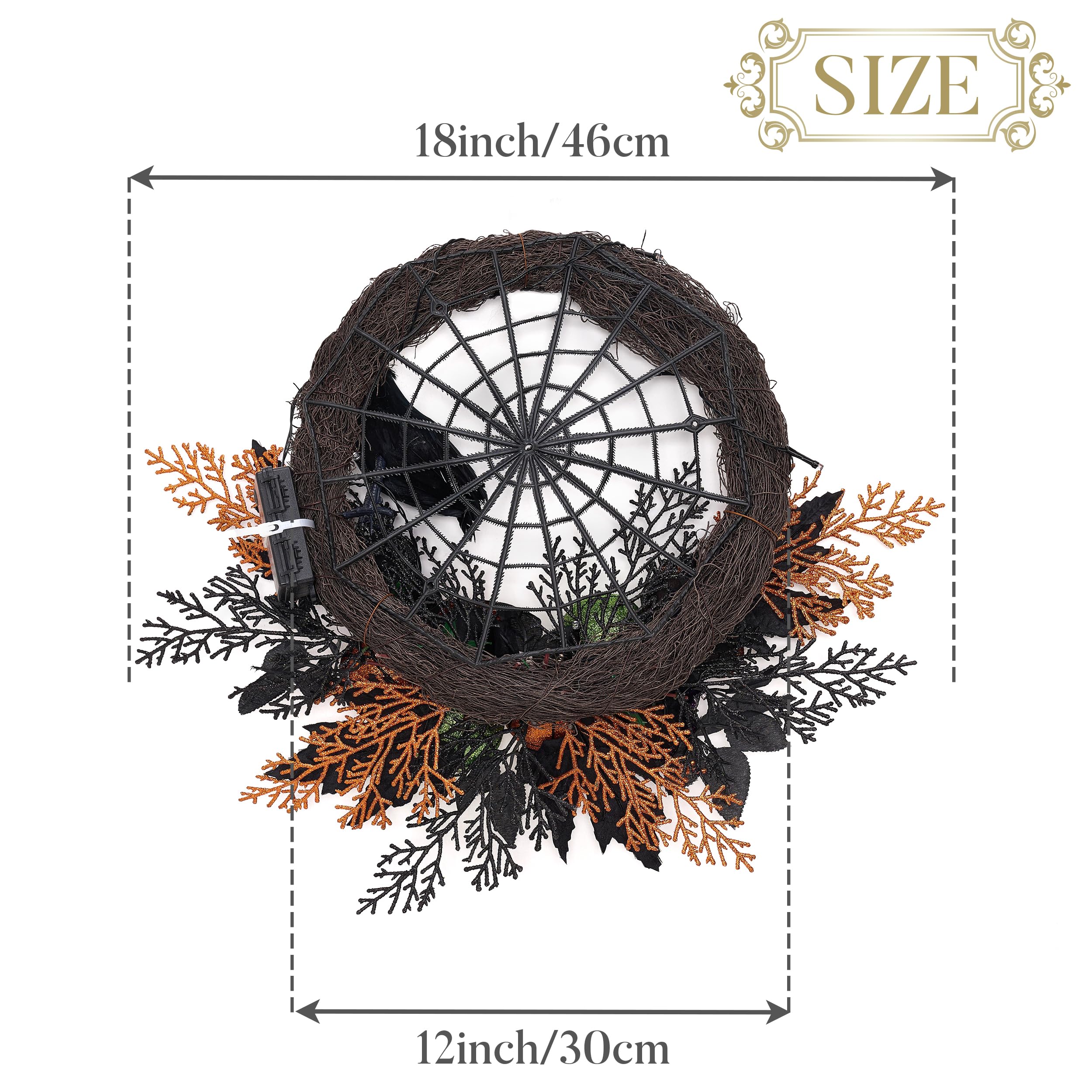 Pre-Lit Halloween Wreath – 24 or 18 Inch