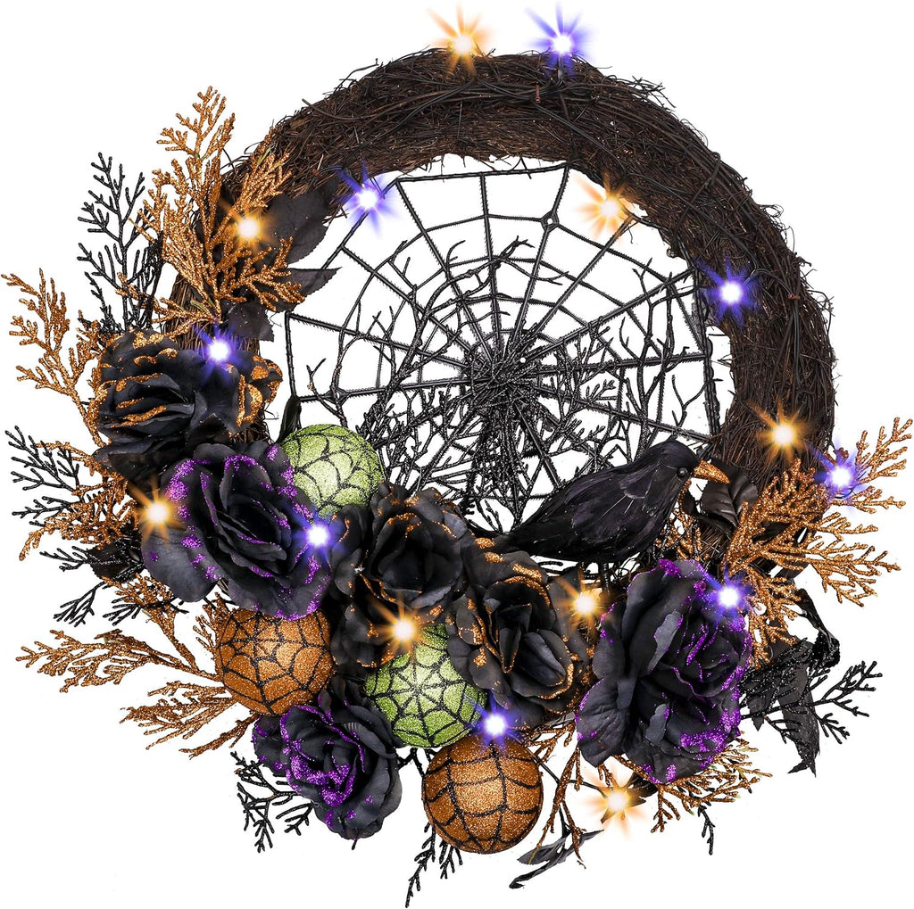 Pre-Lit Halloween Wreath – 24 or 18 Inch