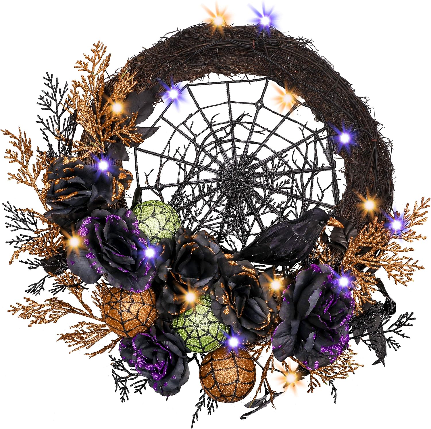 Pre-Lit Halloween Wreath – 24 or 18 Inch