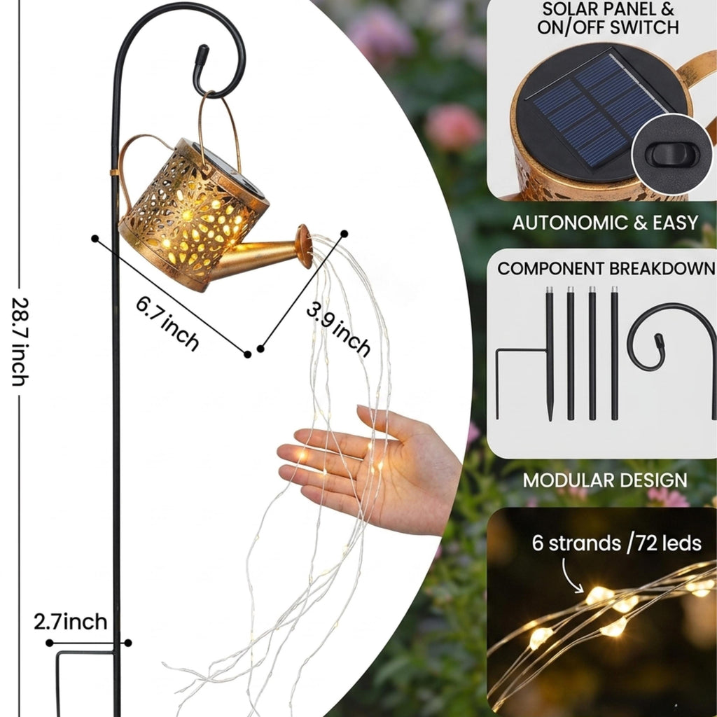 Solar Watering Can Garden Light, Fairy Light Lantern, Outdoor Solar Yard Decor, Mother’s Day Gift for Gardener