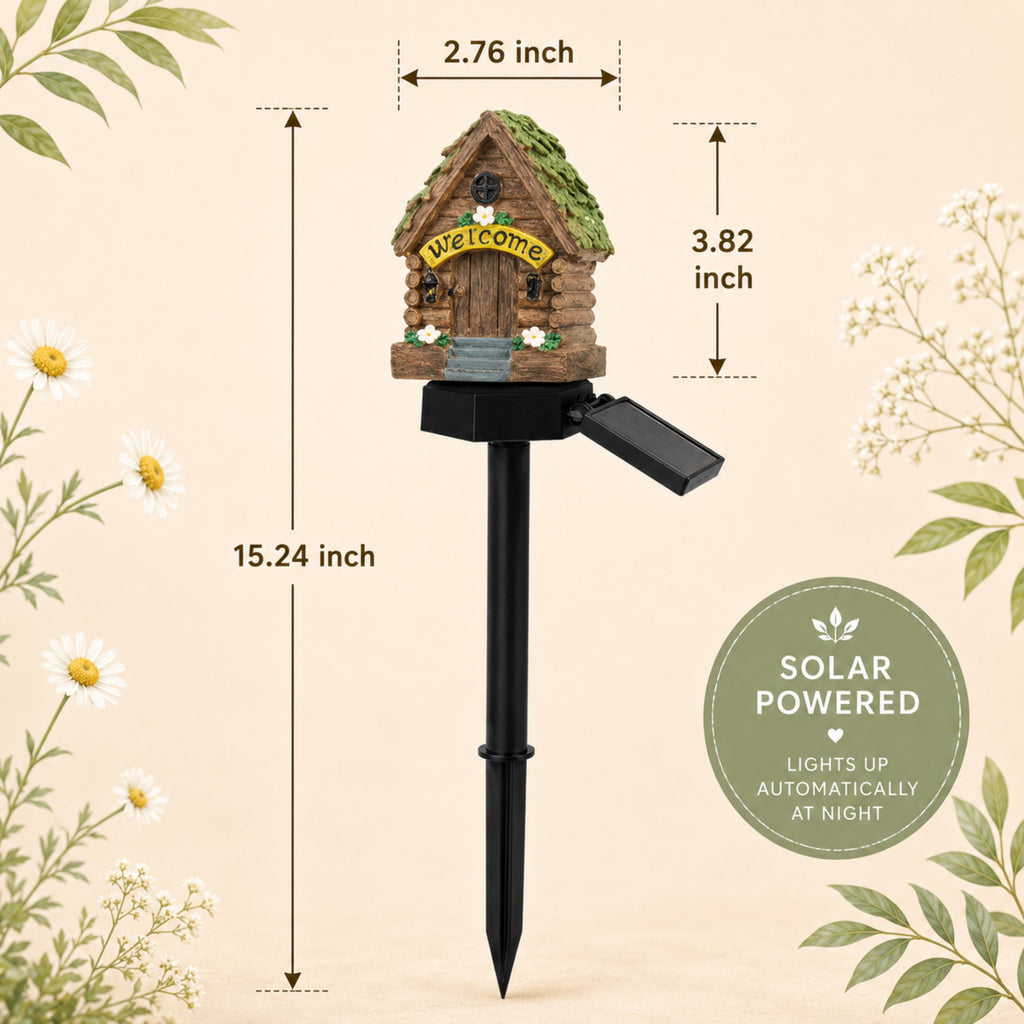 Welcome cottage solar stake light size guide