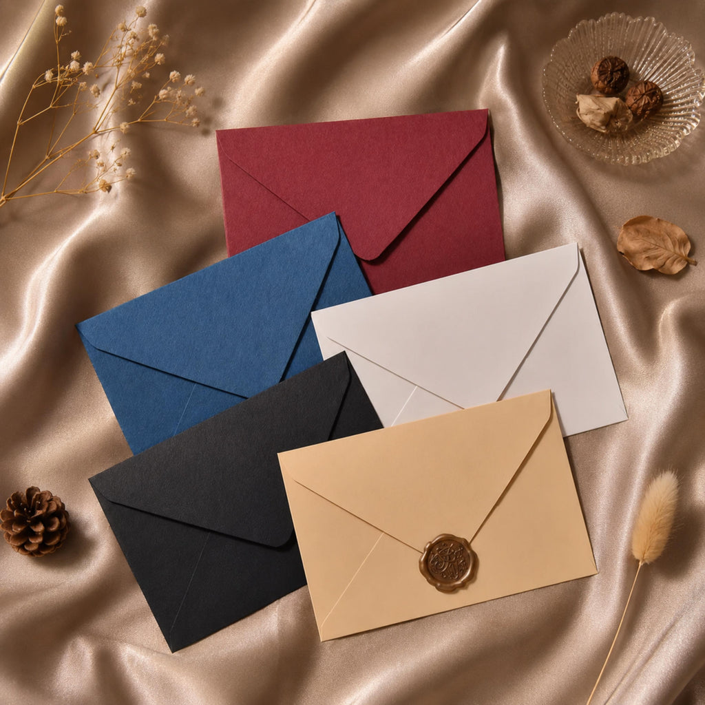 Envelope color choices for the optional wax-sealed gift note