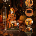 Close-up feature guide for solar pumpkin cottage garden statue